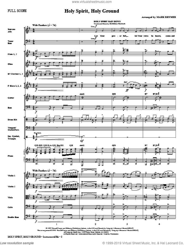 Holy Spirit, Holy Ground (Medley) (complete set of parts) sheet music for orchestra/band (Orchestra) by Mark Brymer, intermediate skill level