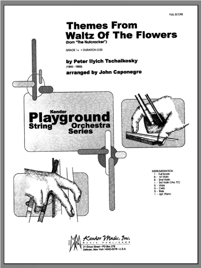 Themes From Waltz Of The Flowers (From The Nutcracker) (COMPLETE) sheet music for orchestra by John Caponegro, Tschaikowsky and Pyotr Ilyich Tchaikovsky, classical score, intermediate skill level