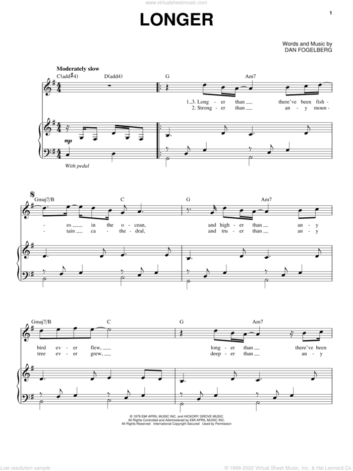 Longer sheet music for voice and piano by Chris Mann, intermediate skill level