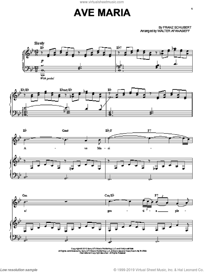 Ave Maria sheet music for voice and piano by Chris Mann, intermediate skill level