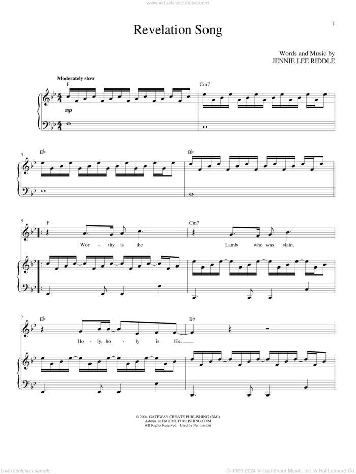 Revelation Song PDF Song Sheet