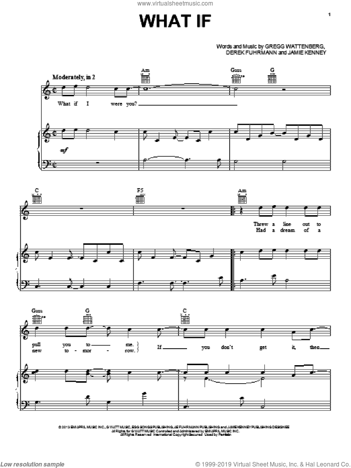 What If sheet music for voice, piano or guitar by Five For Fighting, intermediate skill level