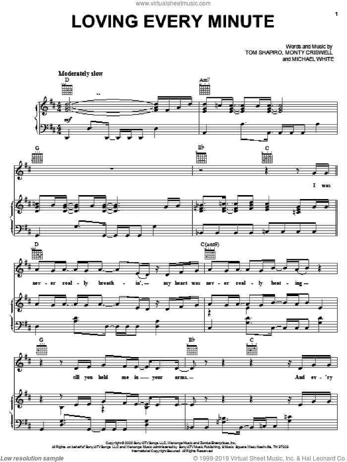 Loving Every Minute sheet music for voice, piano or guitar by Mark Wills, Michael White, Monty Criswell and Tom Shapiro, intermediate skill level