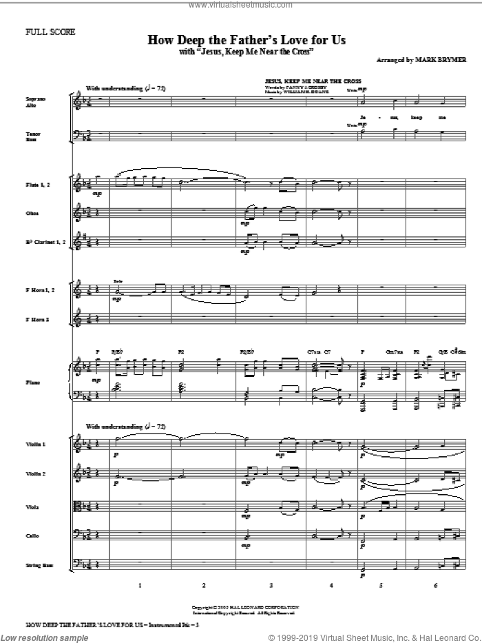 How Deep The Father's Love For Us (with Jesus Keep Me Near The Cross) (complete set of parts) sheet music for orchestra/band (Orchestra) by Mark Brymer, intermediate skill level