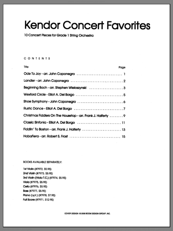 Kendor Concert Favorites - Viola sheet music for string orchestra, classical score, intermediate skill level