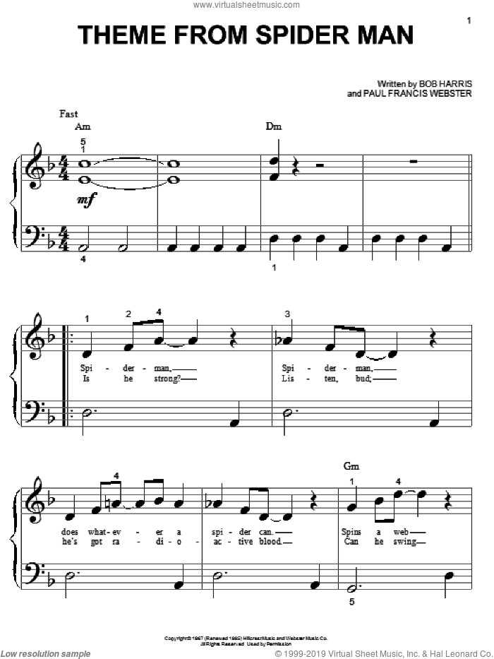 Theme From Spider-Man Sheet Music | Aerosmith | Guitar Tab