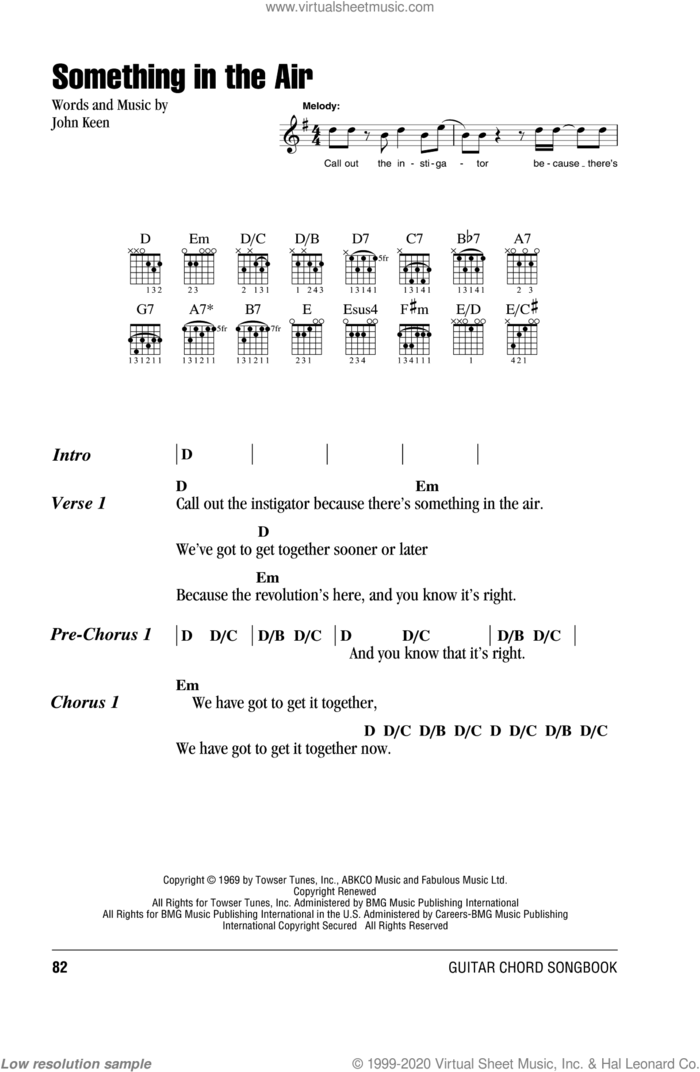Something In The Air sheet music for guitar (chords) by Tom Petty, intermediate skill level