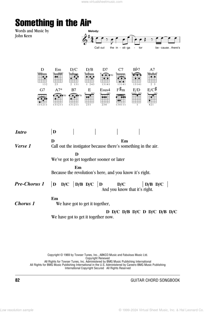 Something In The Air sheet music for guitar (chords) by Tom Petty, intermediate skill level