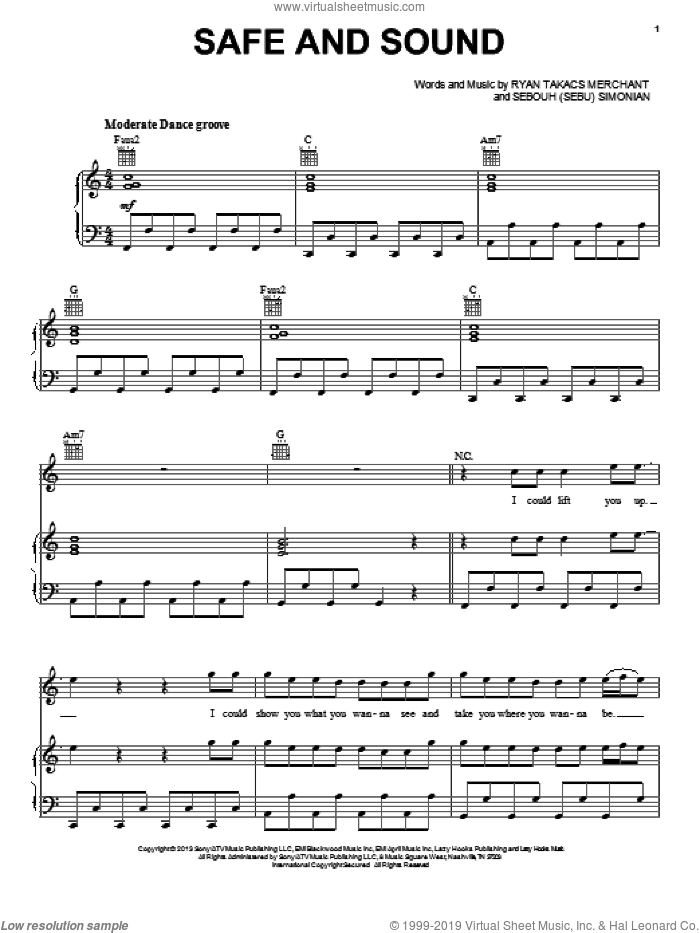 Safe And Sound sheet music for voice, piano or guitar by Capital Cities, intermediate skill level
