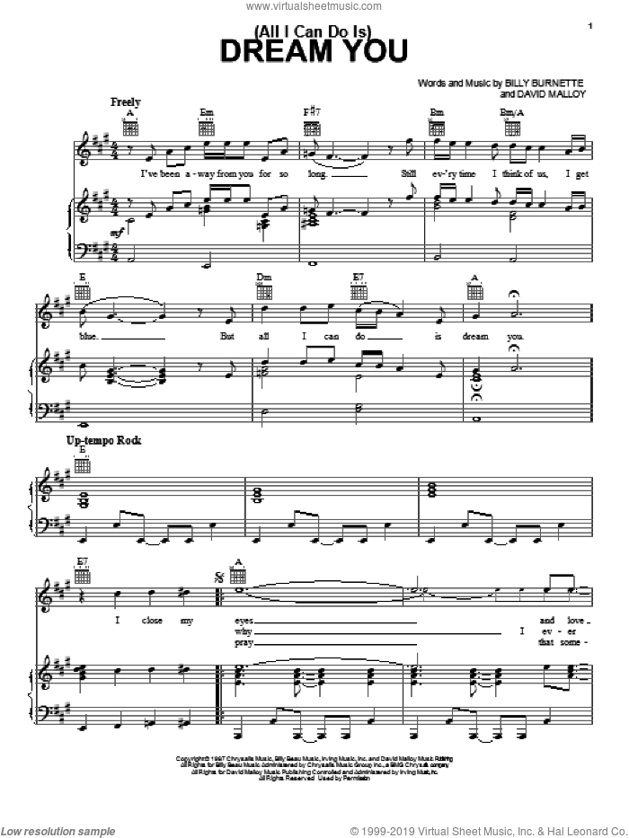 (All I Can Do Is) Dream You sheet music for voice, piano or guitar by Roy Orbison, intermediate skill level