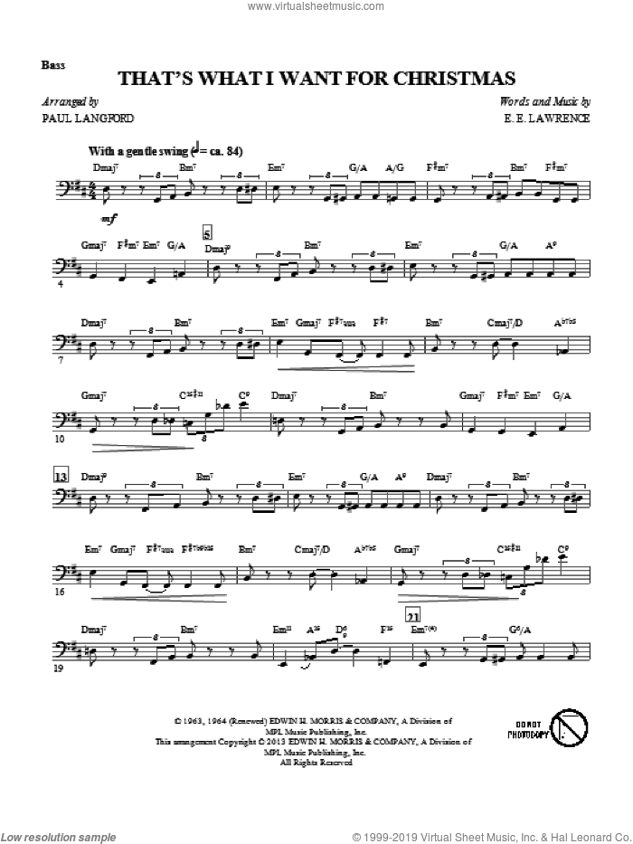 That's What I Want For Christmas (complete set of parts) sheet music for orchestra/band by Paul Langford and E.E. Lawrence, intermediate skill level