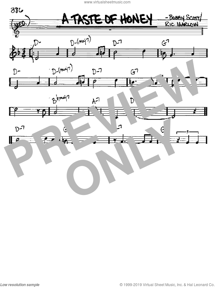 A Taste Of Honey sheet music for voice and other instruments (in C) by The Beatles, intermediate skill level