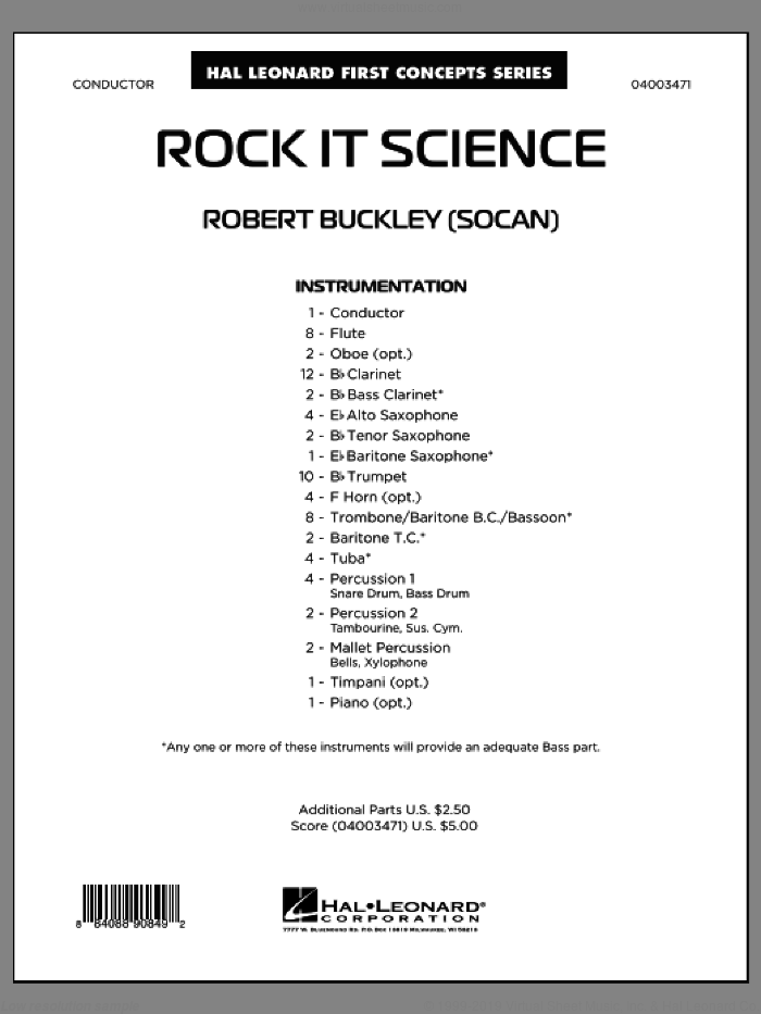 Rock It Science (COMPLETE) sheet music for concert band by Robert Buckley, intermediate skill level