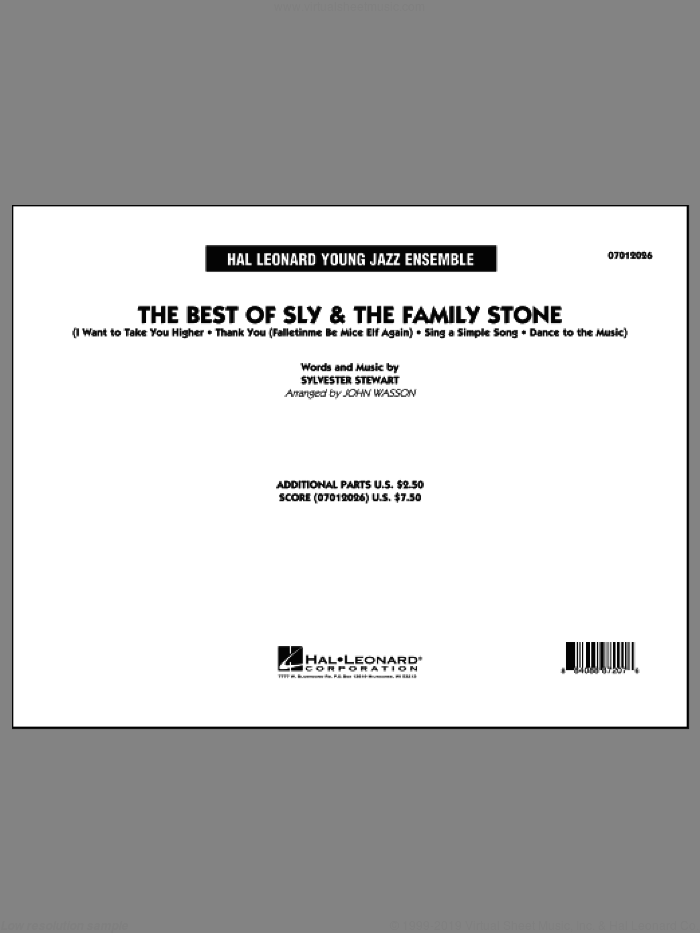 The Best of Sly and The Family Stone (COMPLETE) sheet music for jazz band by John Wasson and Sly And The Family Stone, intermediate skill level