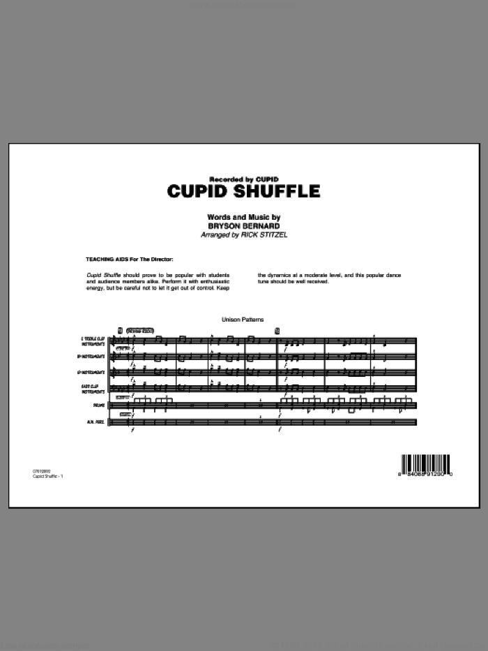 Cupid Shuffle (COMPLETE) sheet music for jazz band by Rick Stitzel, Bryson Bernard and Cupid, intermediate skill level