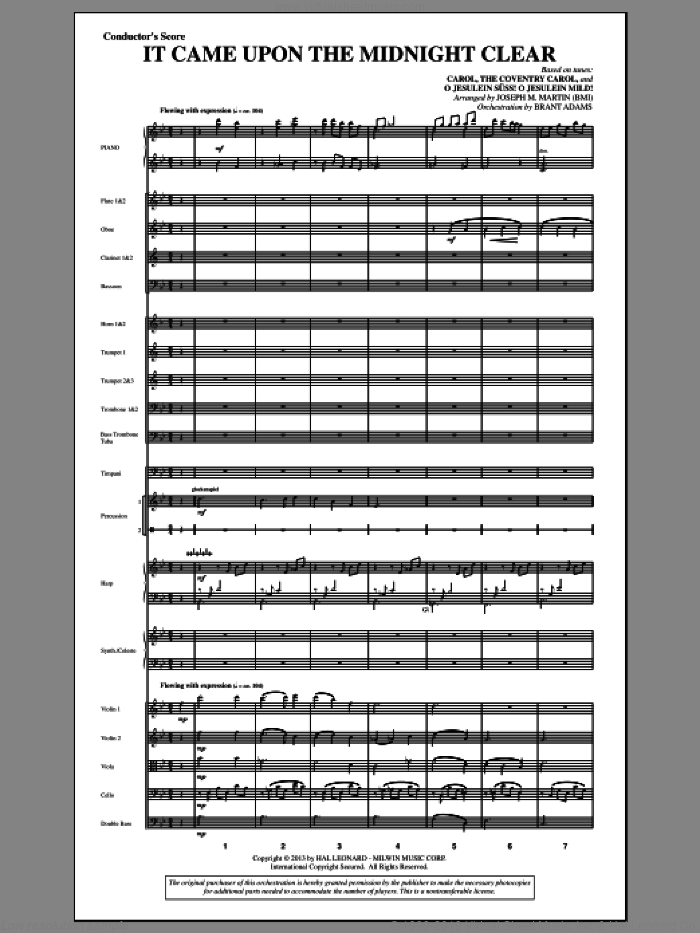 It Came Upon The Midnight Clear (from A Symphony Of Carols) (COMPLETE) sheet music for orchestra/band by Joseph M. Martin, intermediate skill level