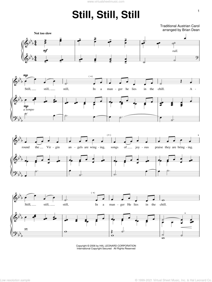 Still, Still, Still sheet music for voice and piano by Salzburg Melody and Miscellaneous, intermediate skill level