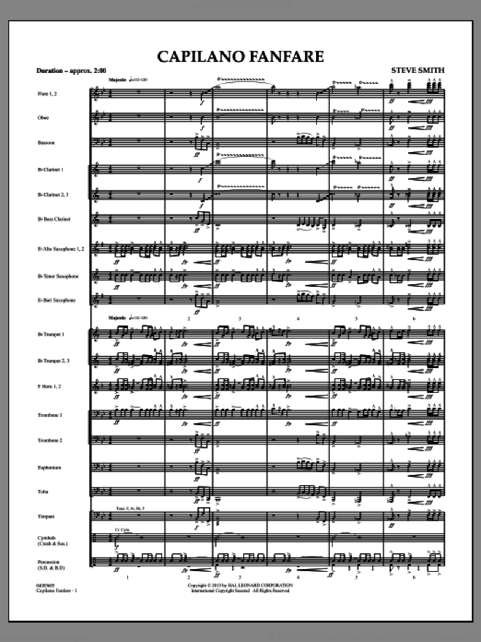 Capilano Fanfare (Digital Only) (COMPLETE) sheet music for concert band by Steve Smith, intermediate skill level