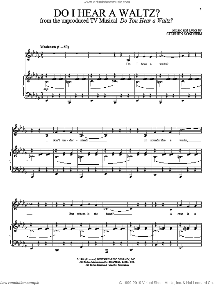 Do I Hear A Waltz? sheet music for voice and piano by Stephen Sondheim, intermediate skill level