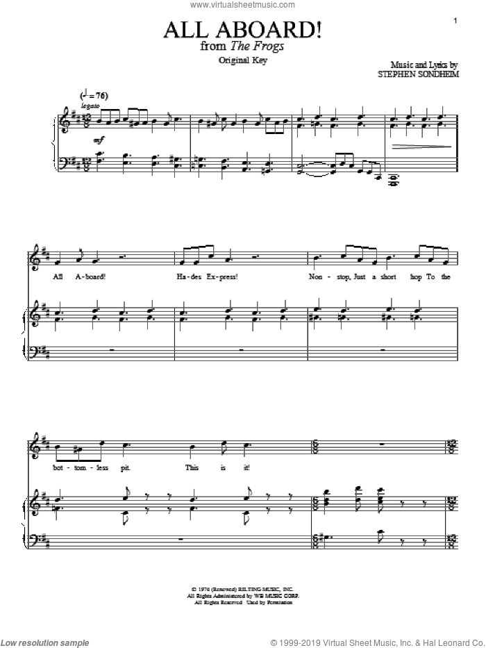 All Aboard! sheet music for voice and piano by Stephen Sondheim, intermediate skill level