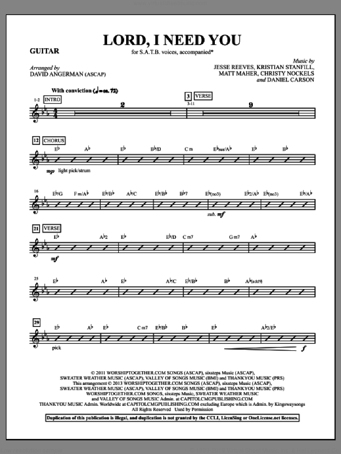 Lord, I Need You (arr. David Angerman) (complete set of parts) sheet music for orchestra/band by Passion, David Angerman and Matt Maher, intermediate skill level