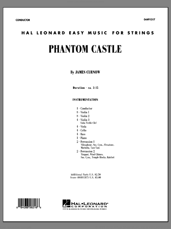 Phantom Castle (COMPLETE) sheet music for orchestra by James Curnow, intermediate skill level