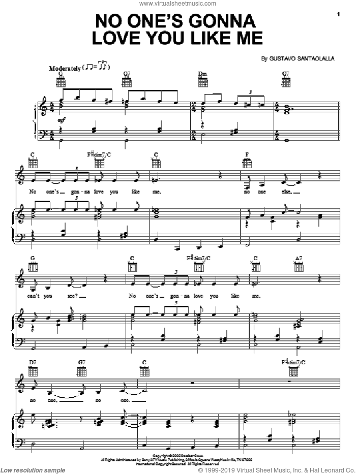 No One's Gonna Love You Like Me sheet music for voice, piano or guitar by Mary McBride, Brokeback Mountain (Movie) and Gustavo Santaolalla, intermediate skill level