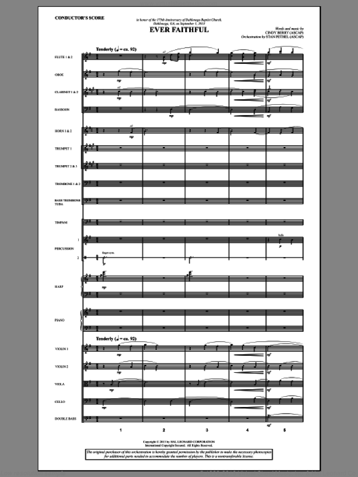 Ever Faithful (COMPLETE) sheet music for orchestra/band by Cindy Berry, intermediate skill level