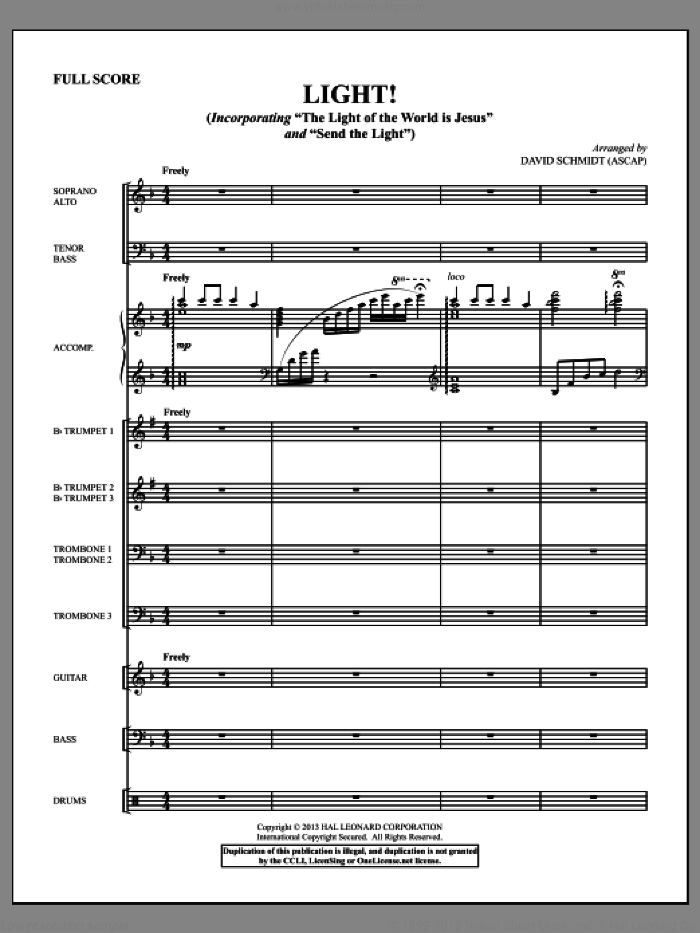 Light! (COMPLETE) sheet music for orchestra/band by David Schmidt, intermediate skill level