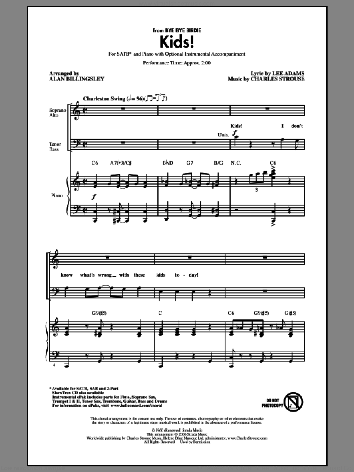 Kids! sheet music for choir (SATB: soprano, alto, tenor, bass) by Gary Lanier, intermediate skill level