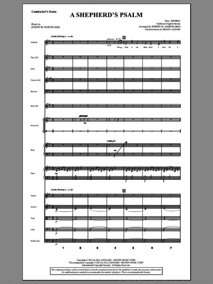 A Shepherd's Psalm (COMPLETE) sheet music for orchestra/band by Joseph M. Martin, intermediate skill level