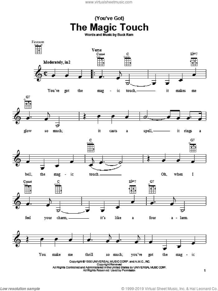 (You've Got) The Magic Touch sheet music for ukulele by The Platters and Buck Ram, intermediate skill level