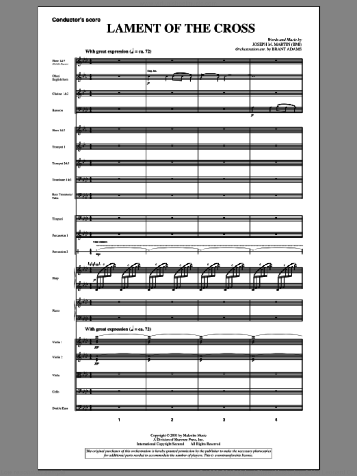 Lament Of The Cross (from 'A Time For Alleluia') (COMPLETE) sheet music for orchestra/band by Joseph M. Martin, intermediate skill level