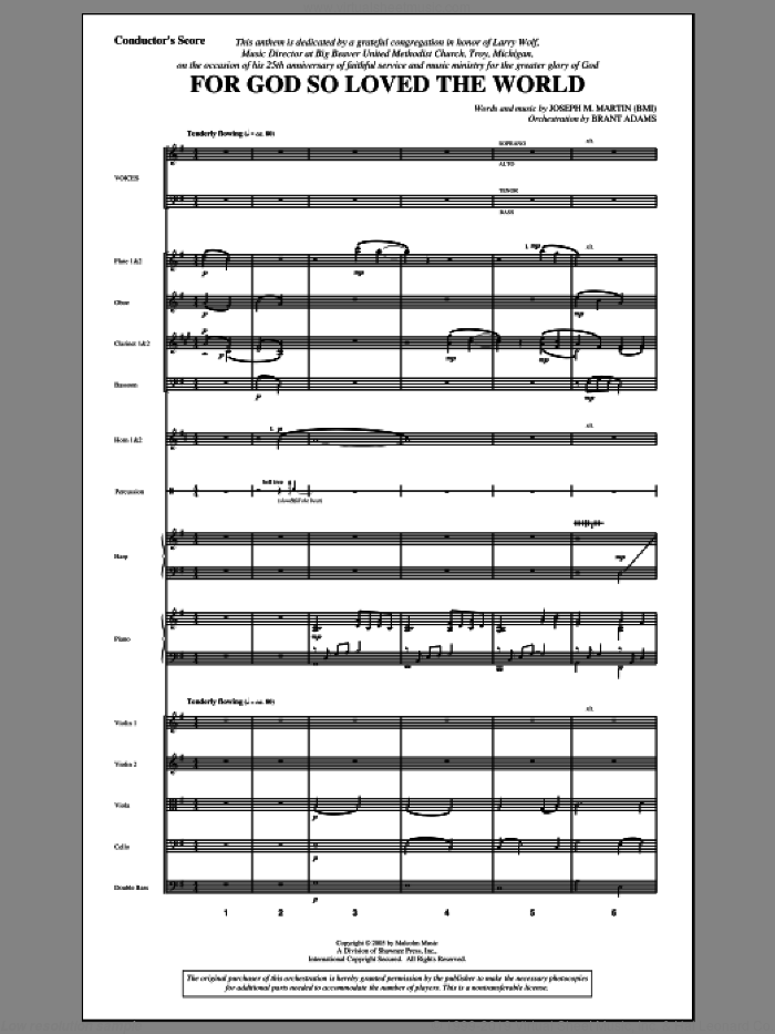 For God So Loved the World (COMPLETE) sheet music for orchestra/band by Joseph M. Martin, intermediate skill level