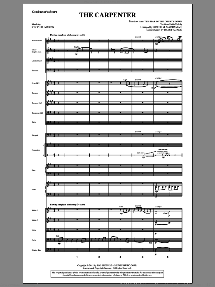 The Carpenter (from Canticle Of The Cross) (COMPLETE) sheet music for orchestra/band by Joseph M. Martin, intermediate skill level