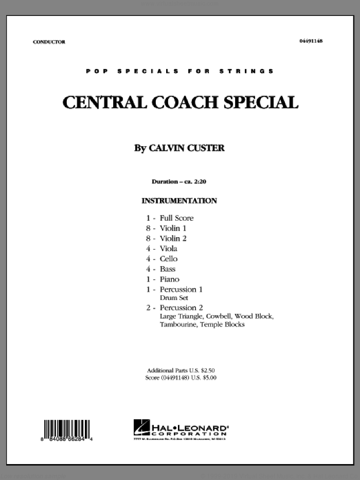 Central Coach Special (COMPLETE) sheet music for orchestra by Calvin Custer, intermediate skill level