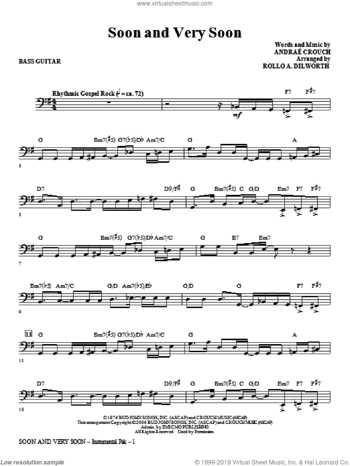 Soon And Very Soon (arr. Rollo Dilworth) (complete set of parts) sheet music for orchestra/band (Rhythm) by Andrae Crouch and Rollo Dilworth, intermediate skill level