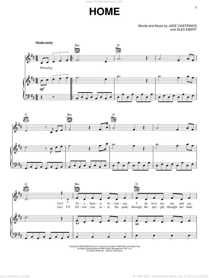 Home sheet music for voice, piano or guitar by Edward Sharpe & the Magnetic Zeros, intermediate skill level