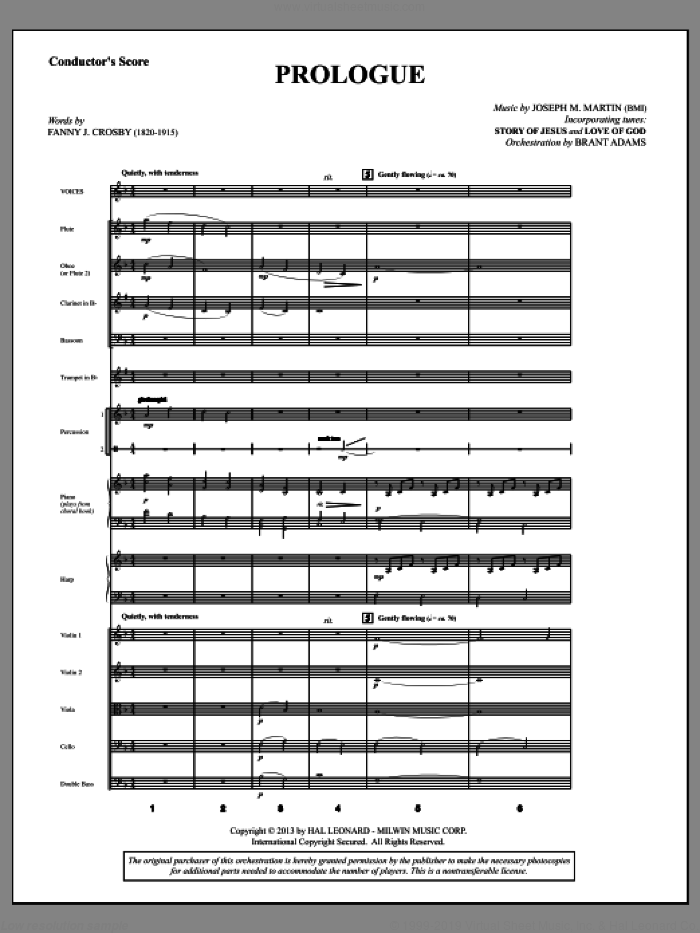 Testimony of Life sheet music for orchestra/band (score) by Joseph M. Martin, intermediate skill level