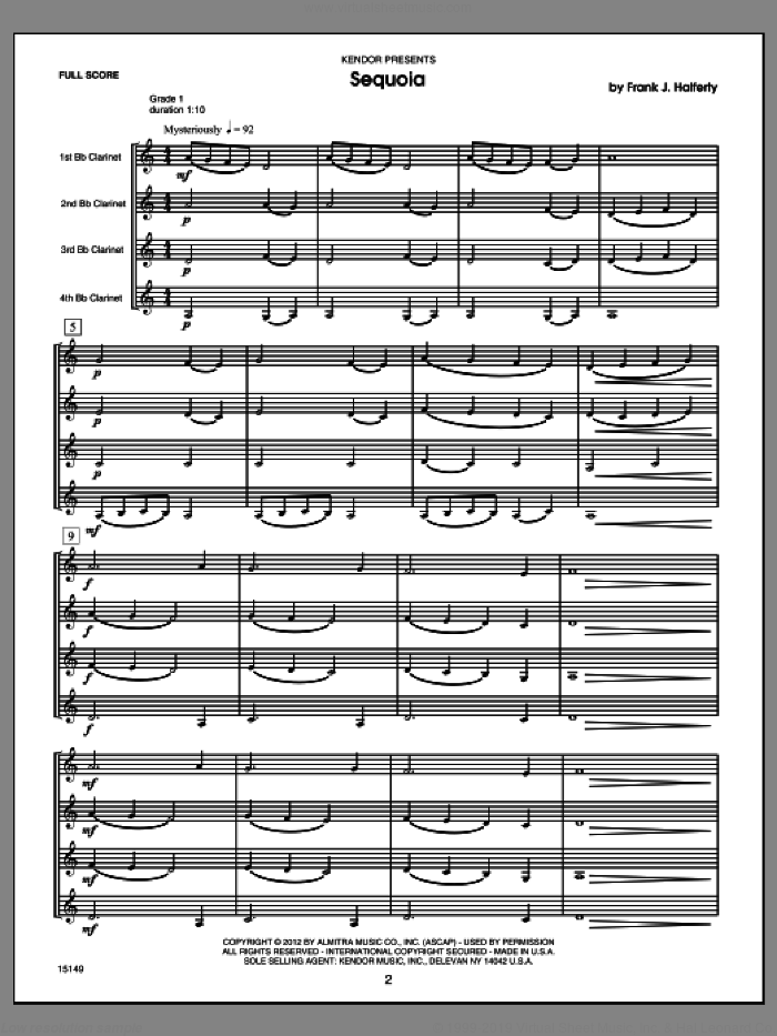 Musical Postcards (10 Clarinet Quartets From Around The World) (COMPLETE) sheet music for clarinet quartet by Frank J. Halferty, classical score, intermediate skill level