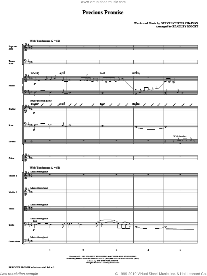 Precious Promise (complete set of parts) sheet music for orchestra/band (Special) by Bradley Knight and Steven Curtis Chapman, intermediate skill level