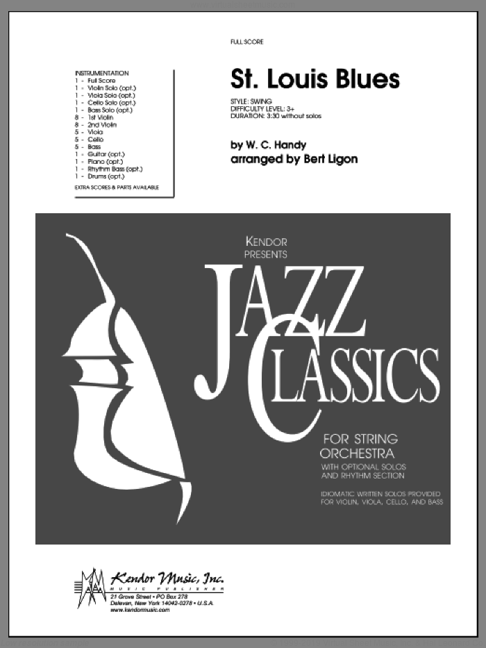 St. Louis Blues (COMPLETE) sheet music for orchestra by W.C. Handy and Ligon, intermediate skill level