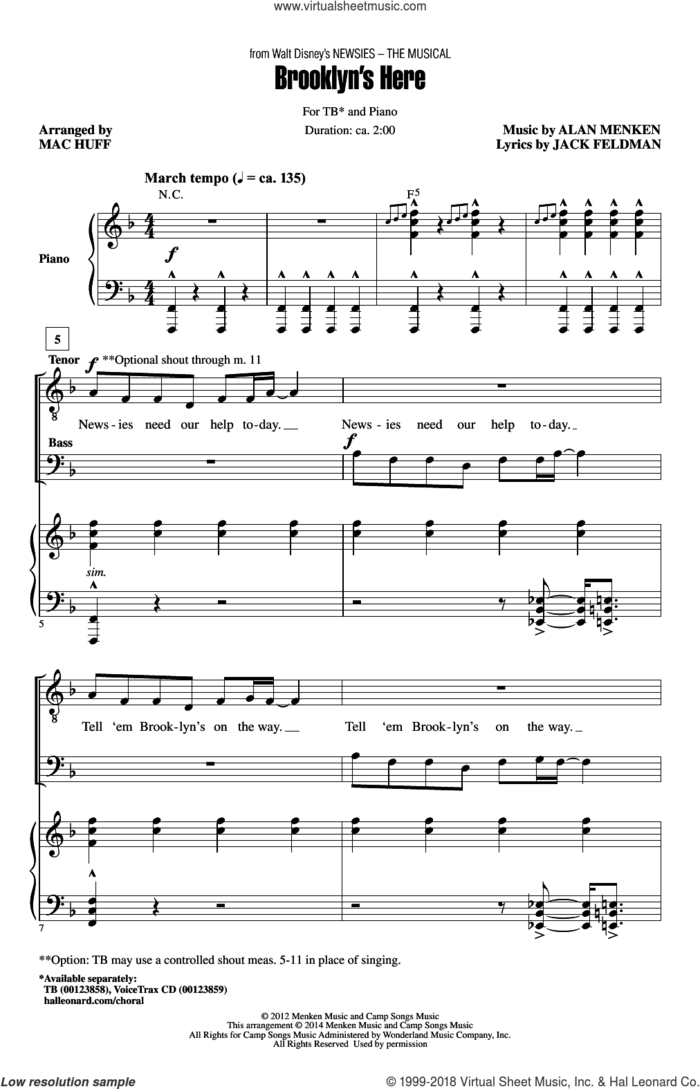 Brooklyn's Here sheet music for choir (TB: tenor, bass) by Mac Huff, intermediate skill level