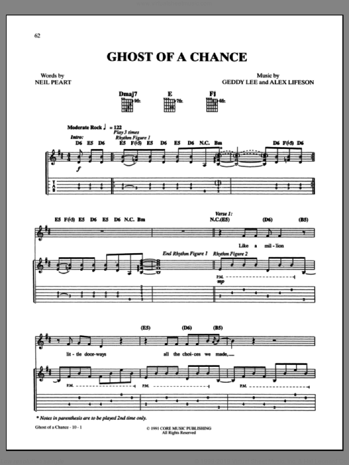 letra de rush ghost of a chance (2004 remaster)