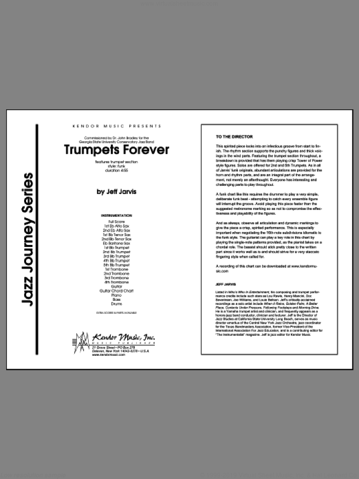 Trumpets Forever (COMPLETE) sheet music for jazz band by Jarvis, intermediate skill level