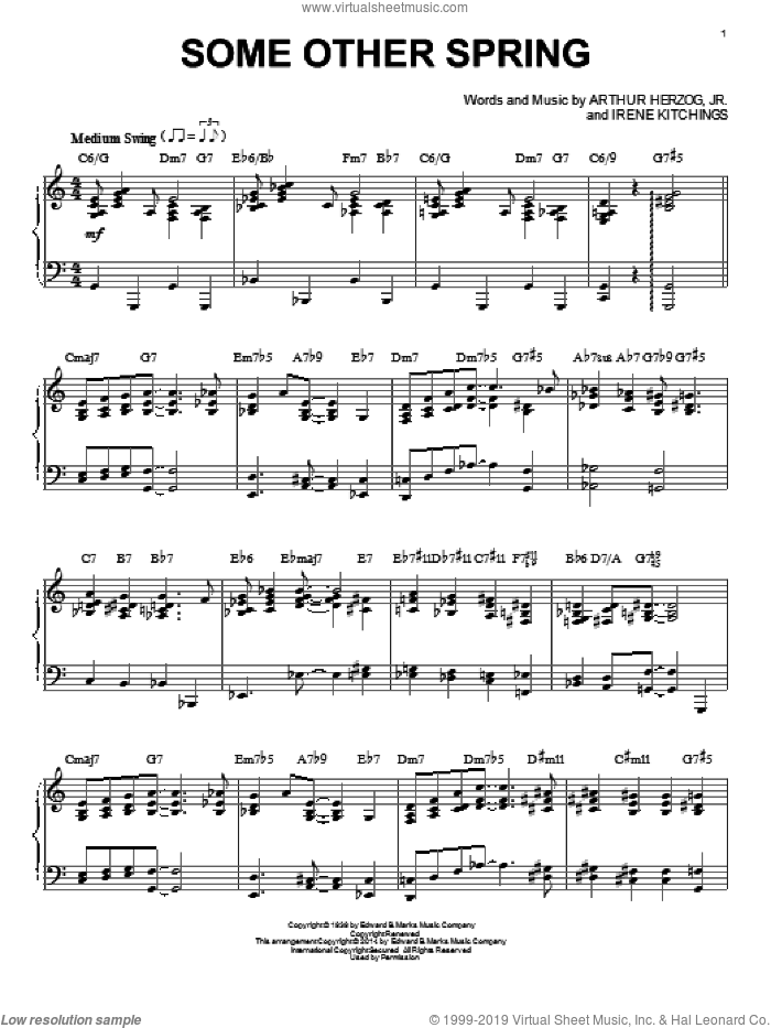Some Other Spring sheet music for piano solo by Arthur Herzog Jr., intermediate skill level