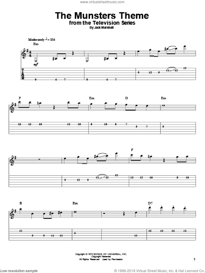 Spiders sheet music for guitar (tablature, play-along) (PDF)