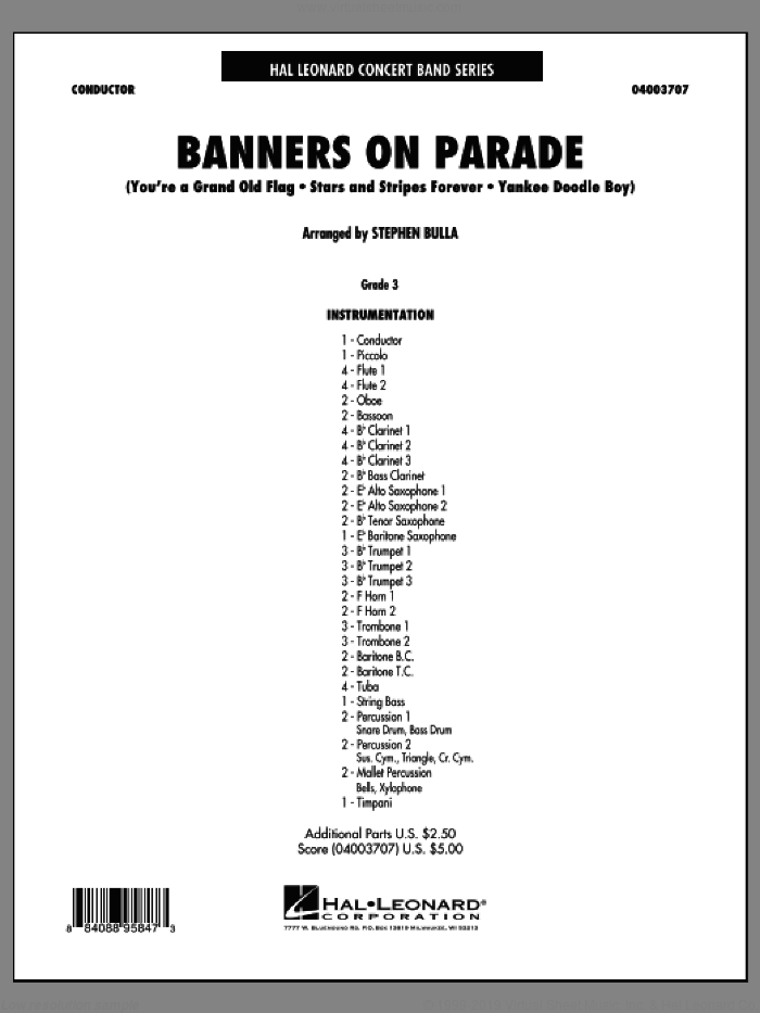 Banners on Parade (COMPLETE) sheet music for concert band by Stephen Bulla, intermediate skill level