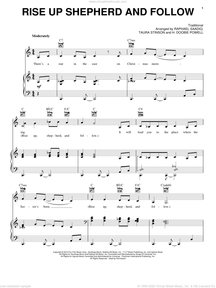 Rise Up Shepherd And Follow sheet music for voice, piano or guitar by Mary J. Blige Featuring Nas, intermediate skill level