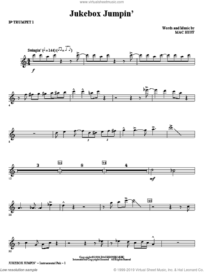 Jukebox Jumpin' (complete set of parts) sheet music for orchestra/band by Mac Huff, intermediate skill level